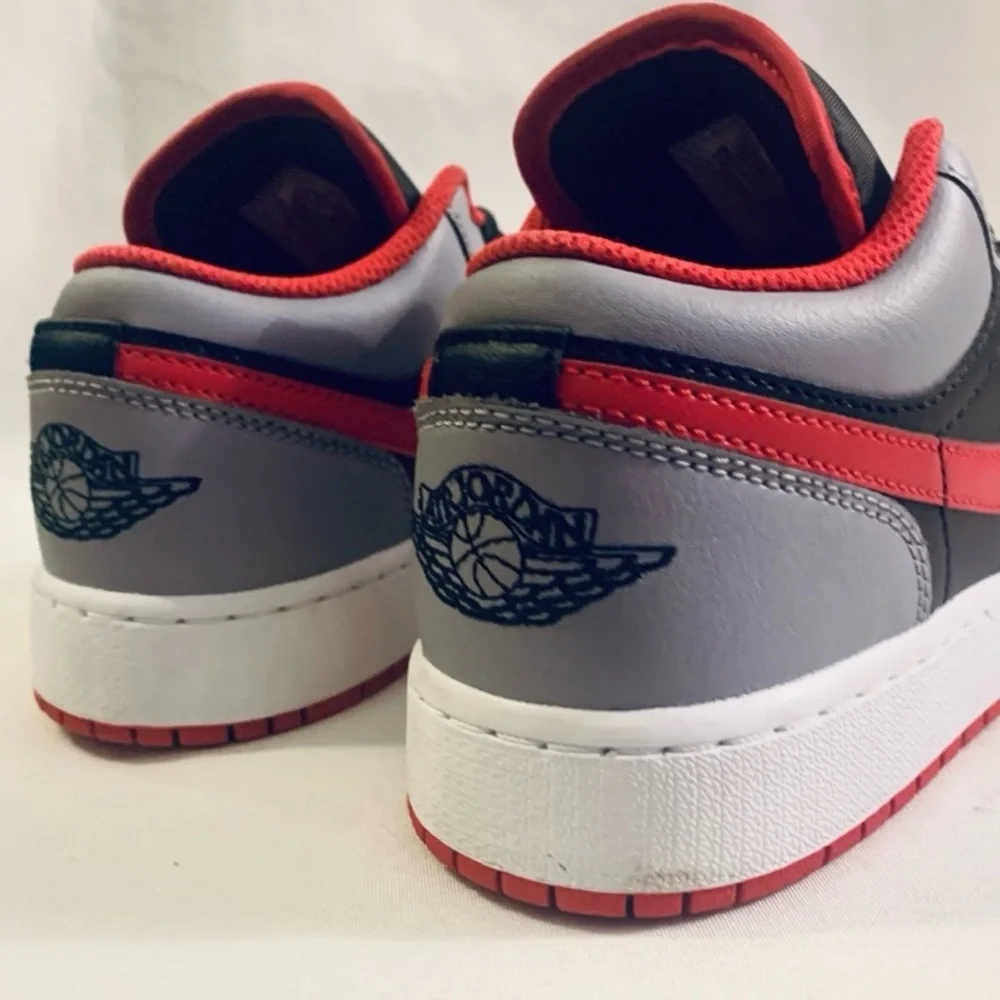 Jordan Low Top Sneakers in Black, Gray & Red